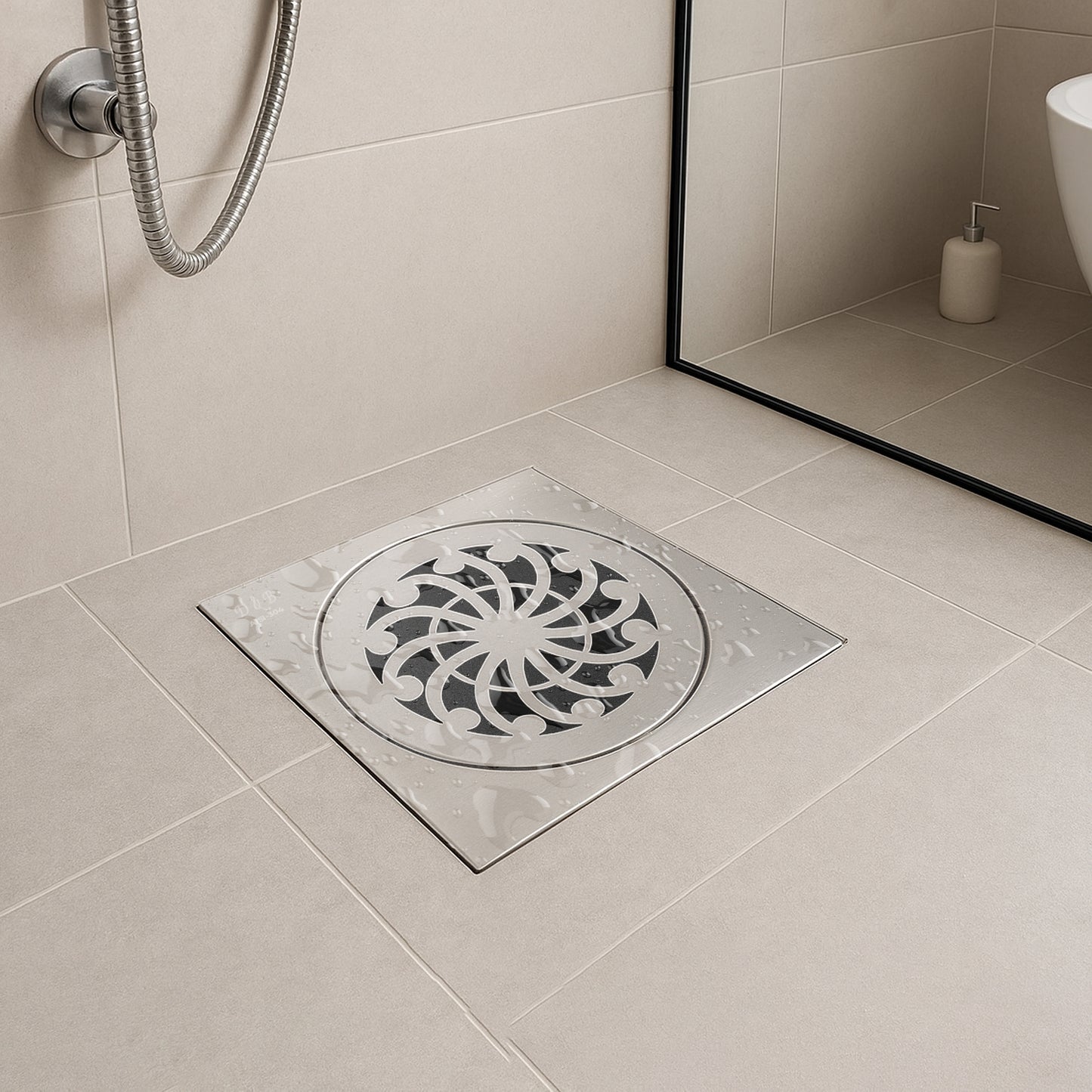 5x5 Inch Stainless Steel Locking Floor Drain Jali – Anti-Clog Cover( SQUARE 531 )