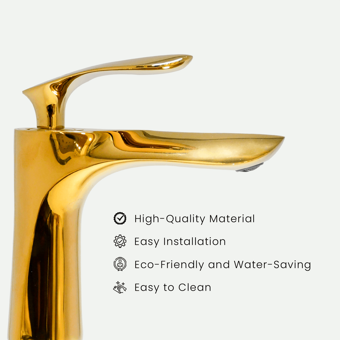 Short Boy Basin Mixer Gold | Stylish Gold Basin Tap for Small Bathrooms - D&B Bathware