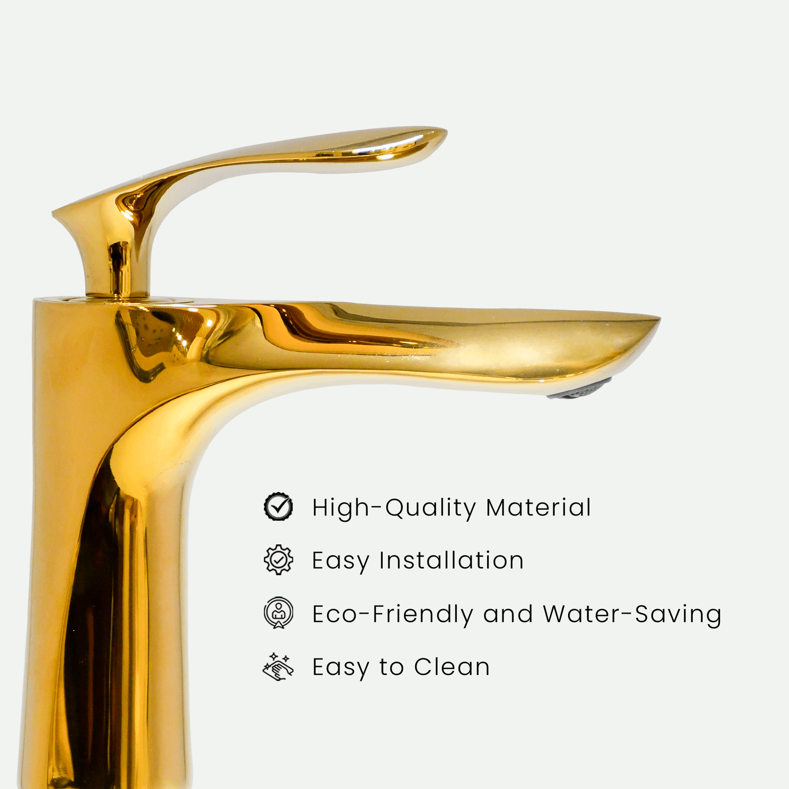 Short Boy Basin Mixer Gold | Stylish Gold Basin Tap for Small Bathrooms - D&B Bathware