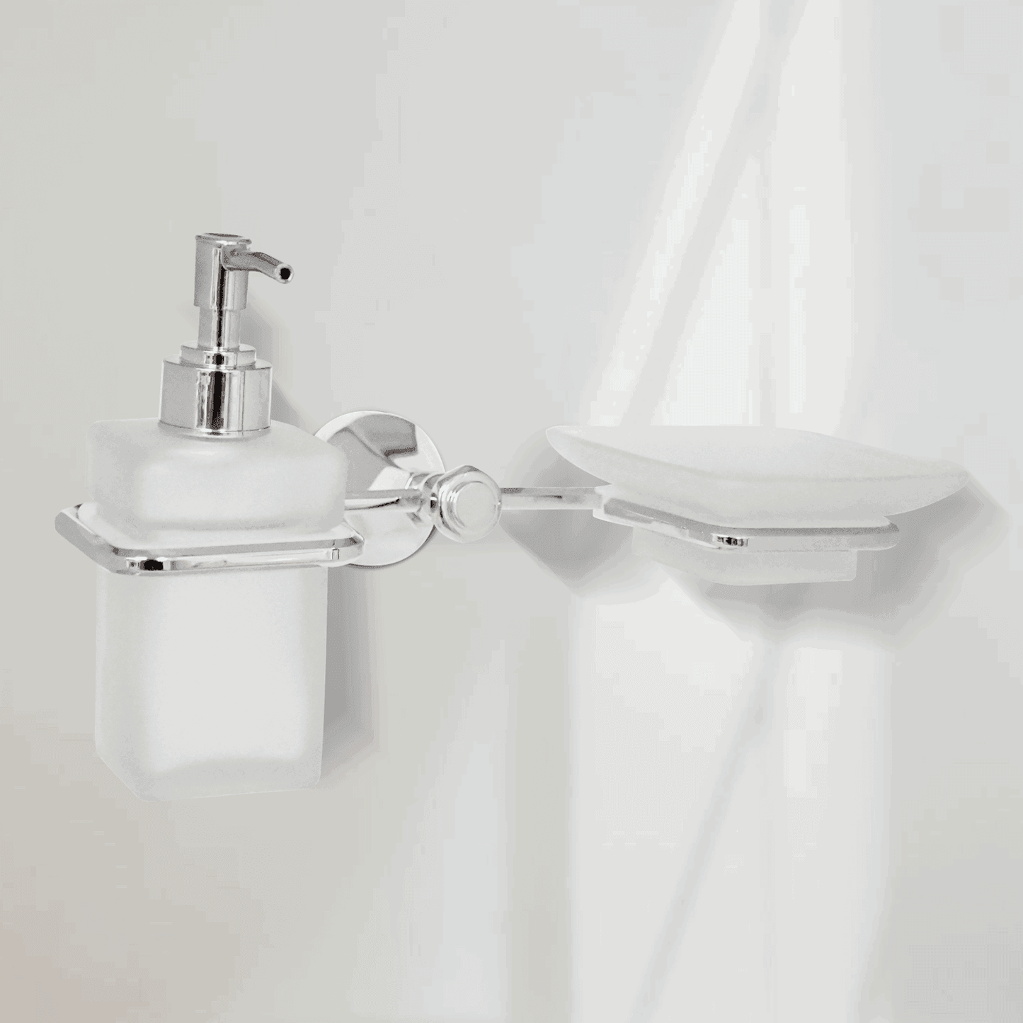 Silver Liquid Dispenser & Soup Dish - FLORIS Series | Elegant & Functional Design - D&B Bathware