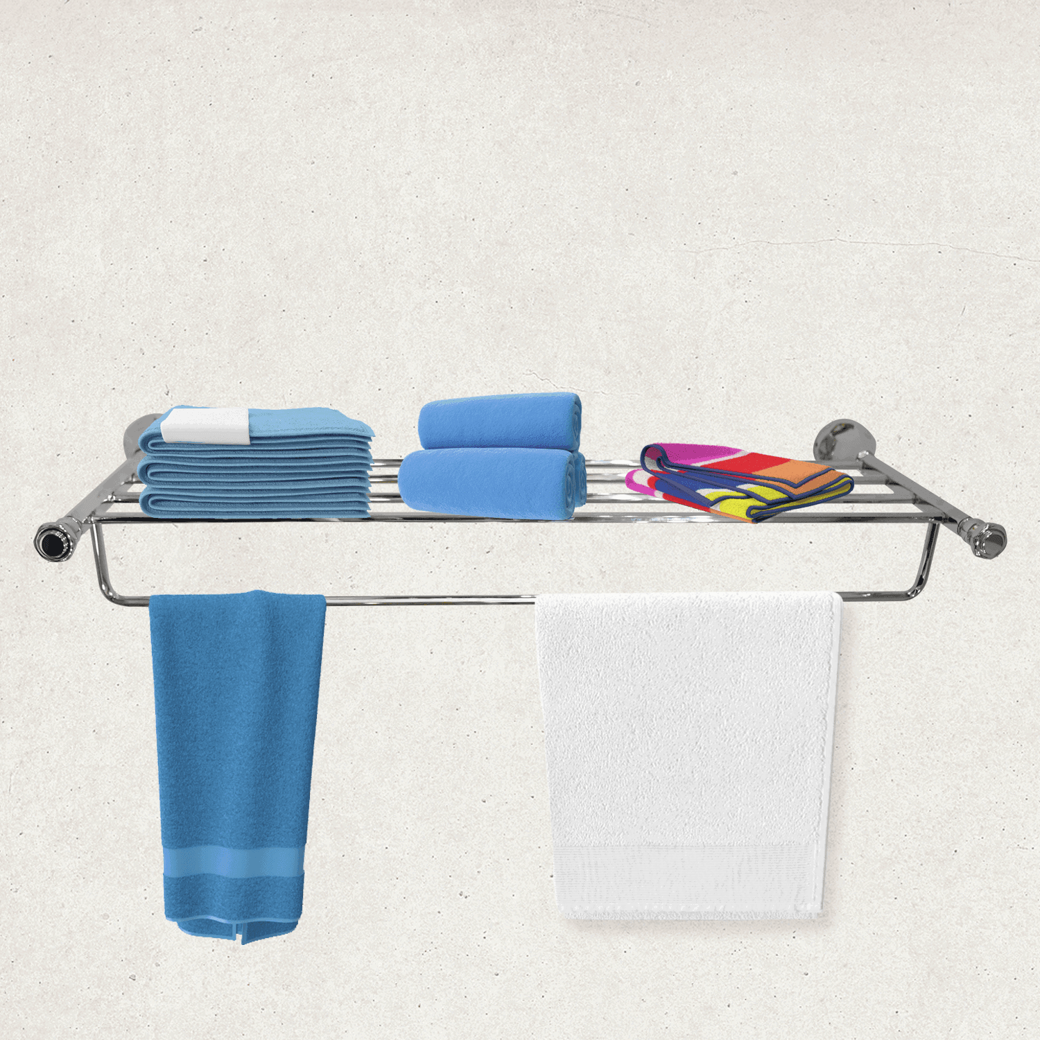Towel Rack Silver Floris – Elegant & Modern Bathroom Storage - D&B Bathware