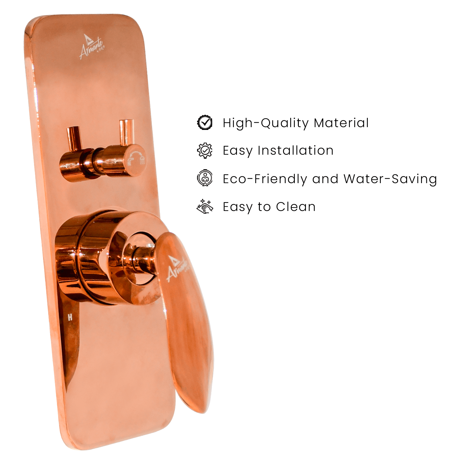 Upper Part High Flow Diverter 46 MM - Rose Gold | Premium Bathroom Diverter - D&B Bathware