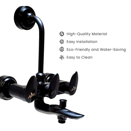Wall Mixer 3 in 1 with L Band - Black | Stylish & Durable Bathroom Mixer - D&B Bathware