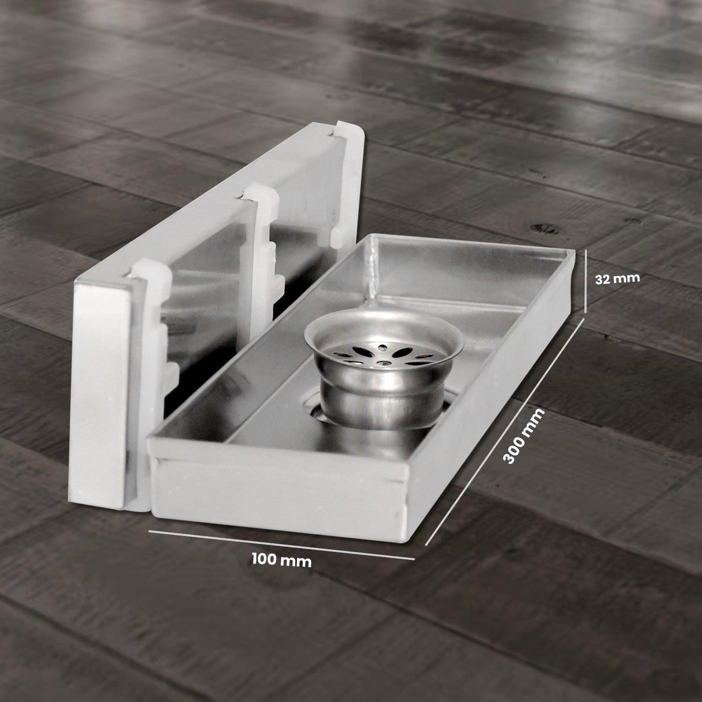 11.8 * 3.9 Inch Tylo Tile Insert Shower Drain Channel SS304 Floor Drain for Bathroom - Cockroach Trap - D&B Bathware