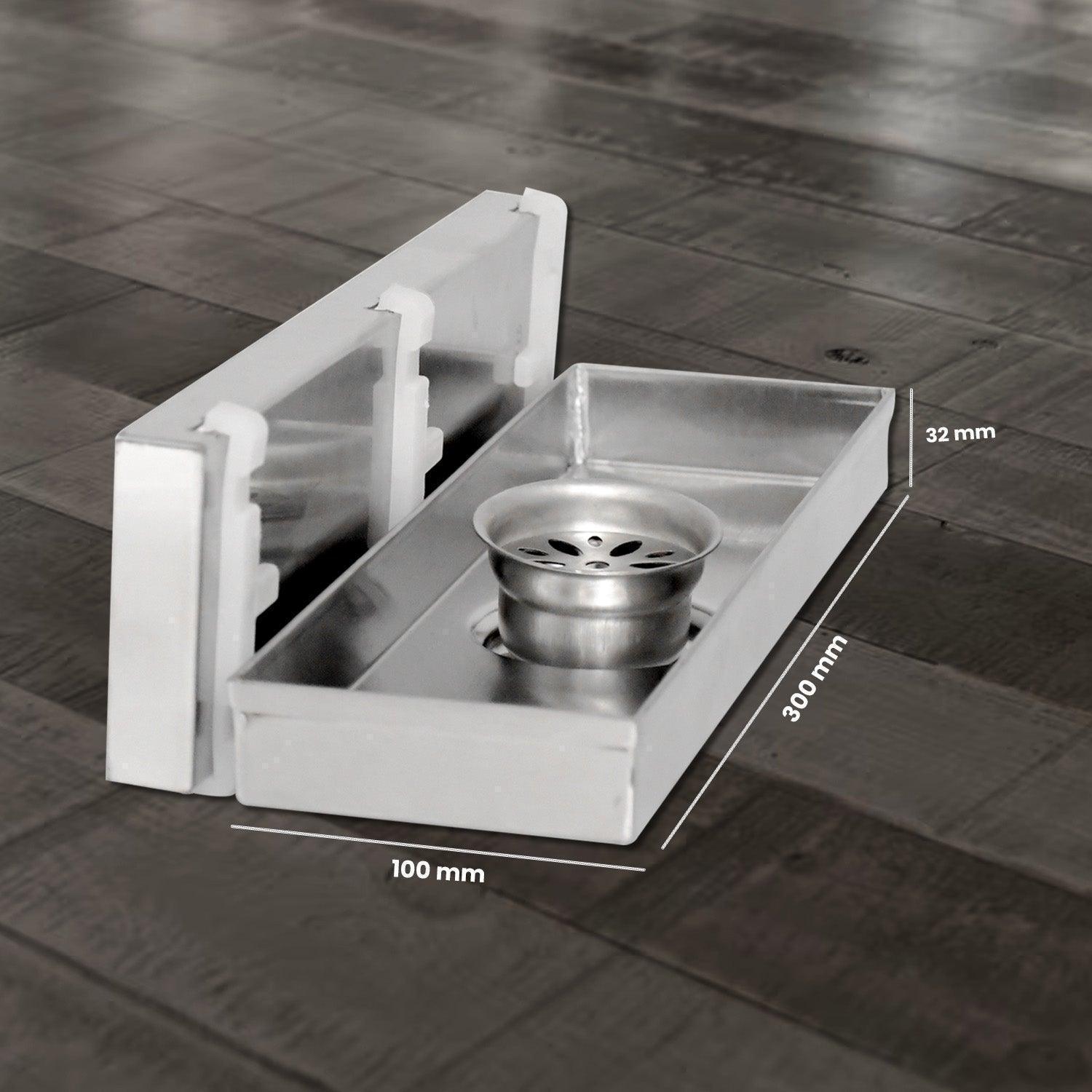 11.8 * 3.9 Inch Tylo Tile Insert Shower Drain Channel SS304 Floor Drain for Bathroom - Cockroach Trap - D&B Bathware
