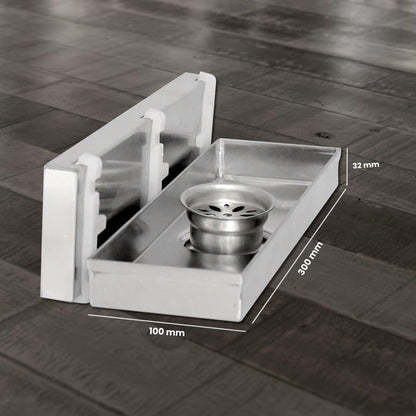11.8 * 3.9 Inch Tylo Tile Insert Shower Drain Channel SS304 Floor Drain for Bathroom - Cockroach Trap - D&B Bathware