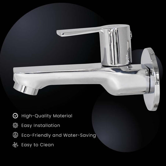 PICCOLO Long Body Full Brass Bib Tap with Chrome Finish Ideal for Bath & Kitchen