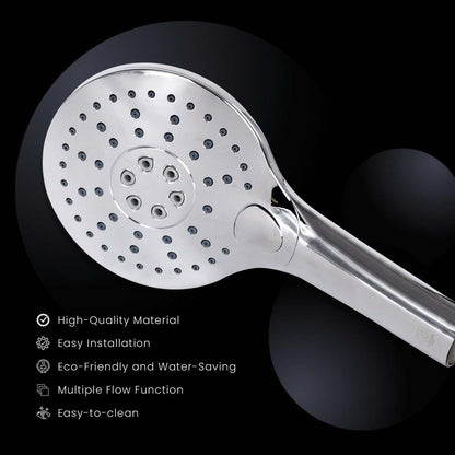 Multi Functional Hand Shower With 1.5 mtr SS Pipe And Wall Hook Shower Head - D&B Bathware