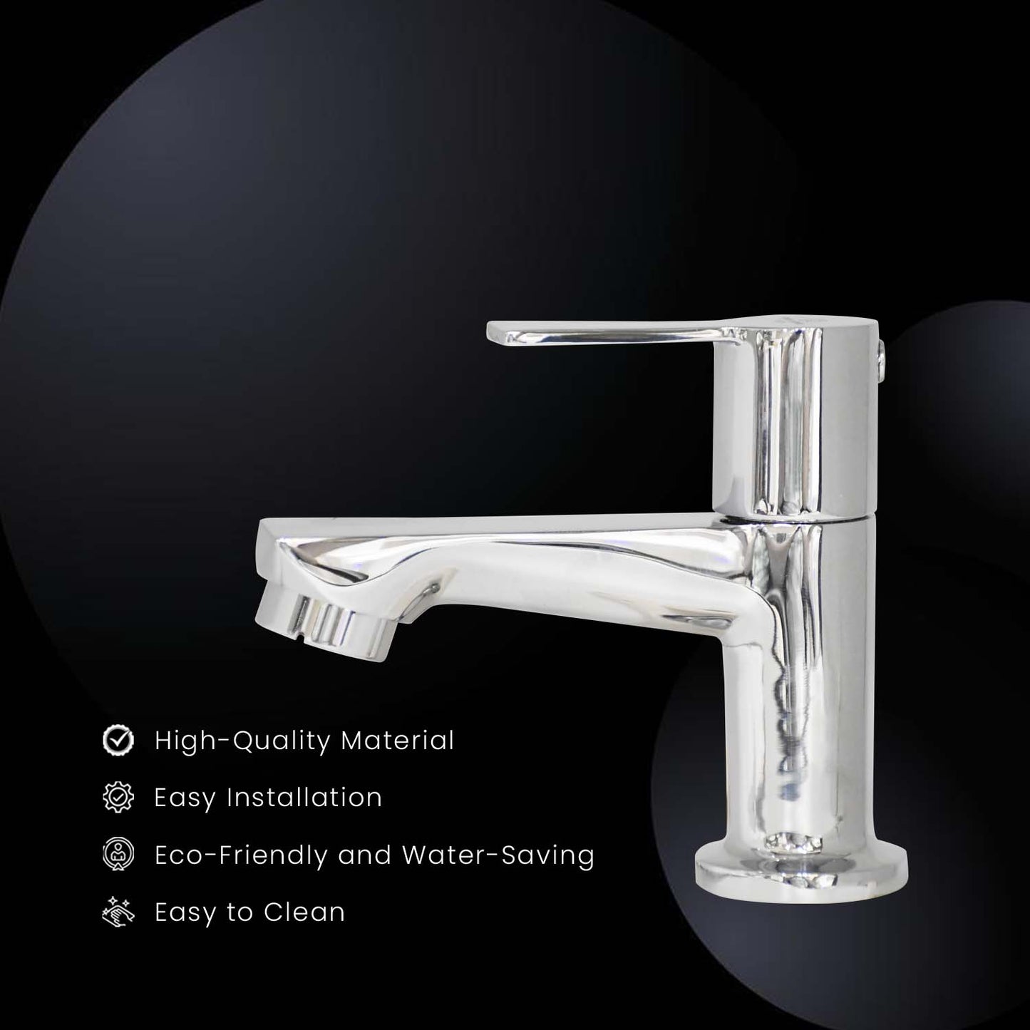 PICCOLO Full Brass Pillar Cock Tap – Chrome Finish Tap for Bathroom & Kitchen