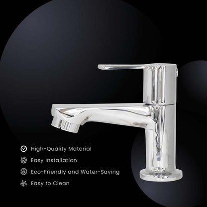 PICCOLO Full Brass Pillar Cock Tap – Chrome Finish Tap for Bathroom & Kitchen