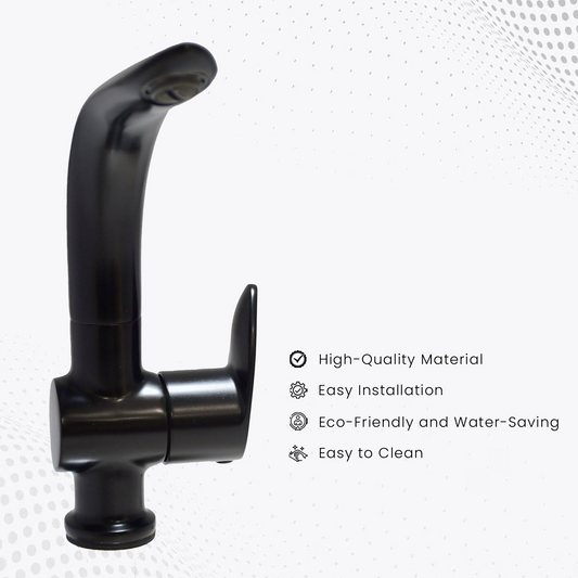 Nautica Swan Neck - Black | Elegant & Durable Bathroom Faucet