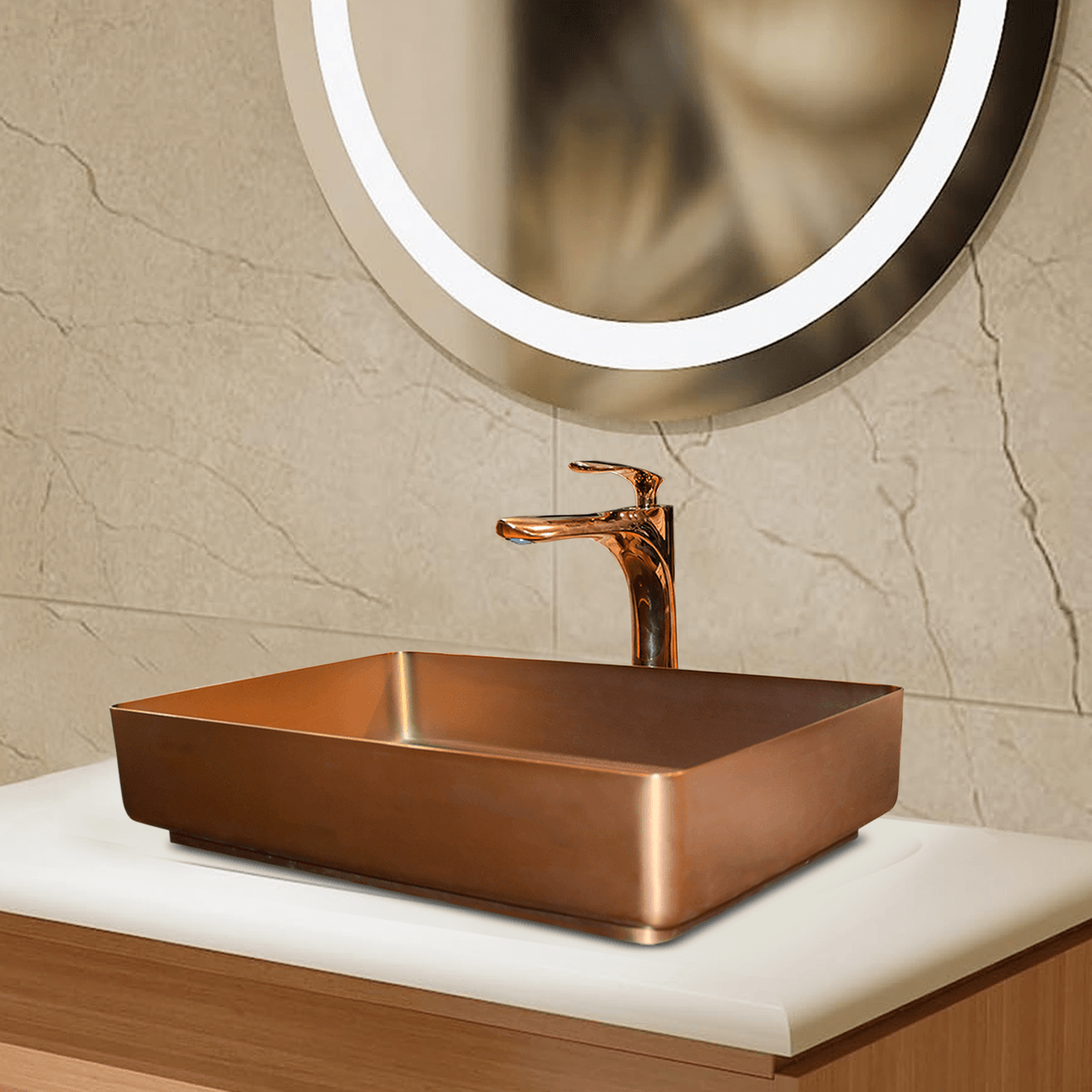 Plushy Rose Gold Metallic Wash Basins | Elegant Bathroom Design - D&B Bathware