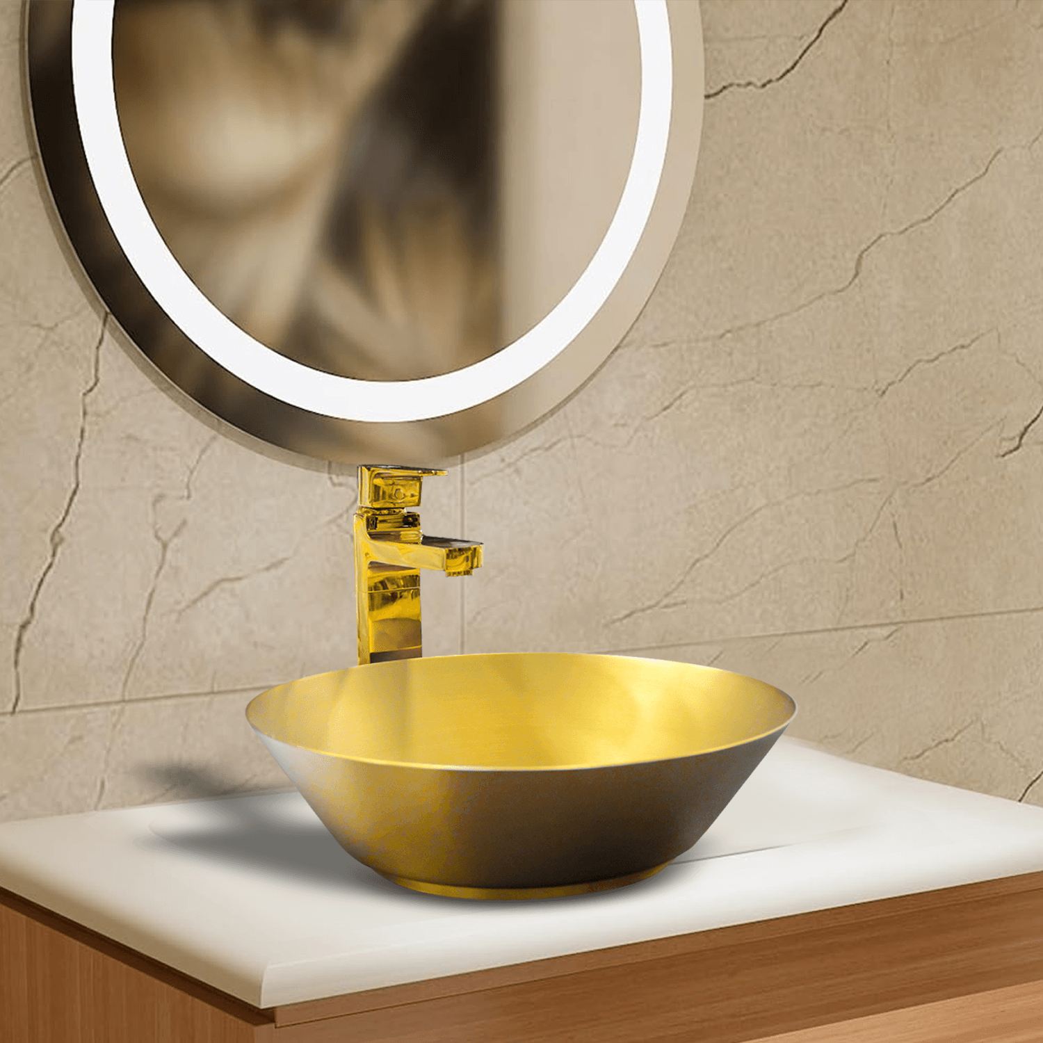 Milano Empire Gold Metallic Wash Basins | Luxury Bathroom Fixtures - D&B Bathware