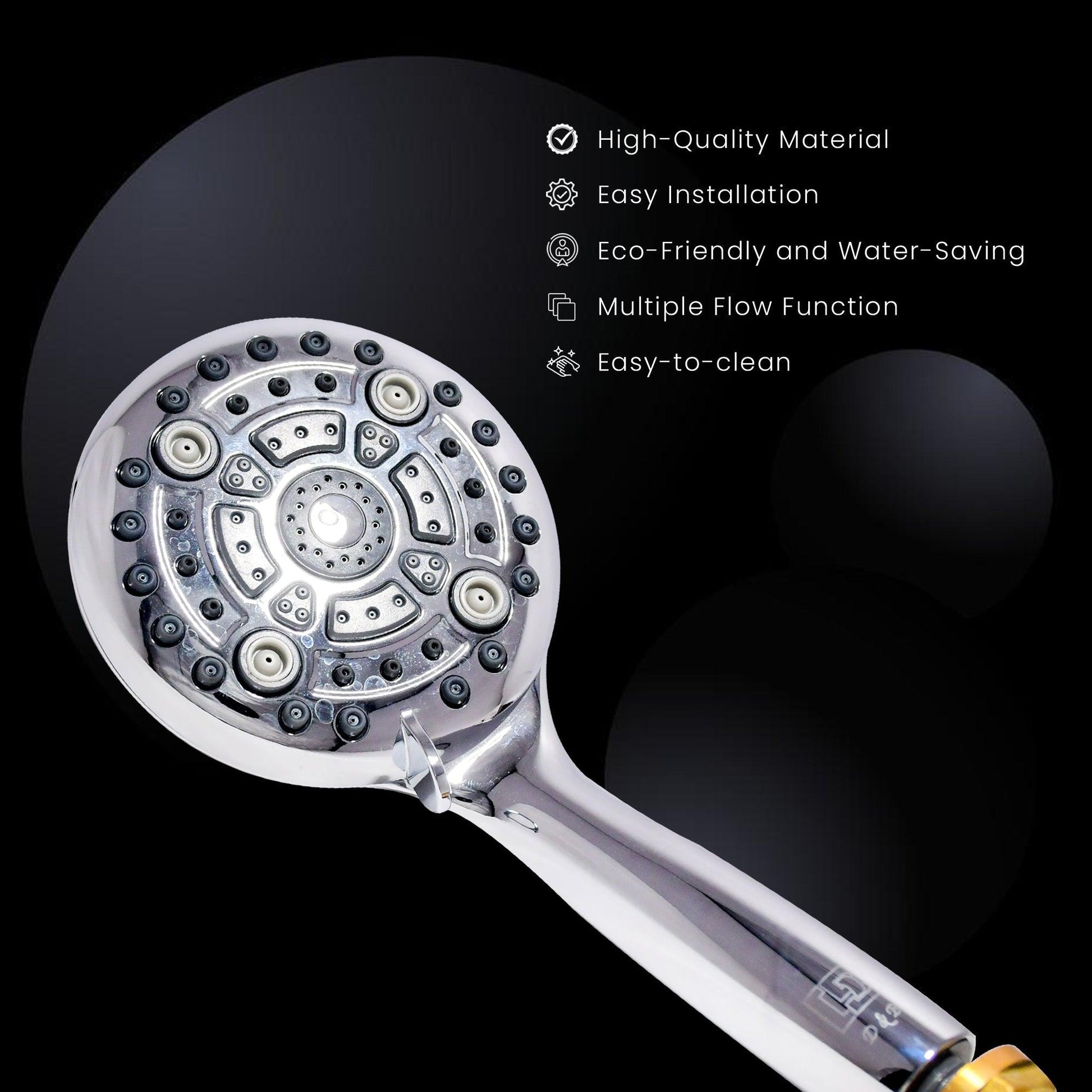 4 Gear Multinational ABS Hand Shower With 1.5m Hose and Wall Hook Shower Head - D&B Bathware