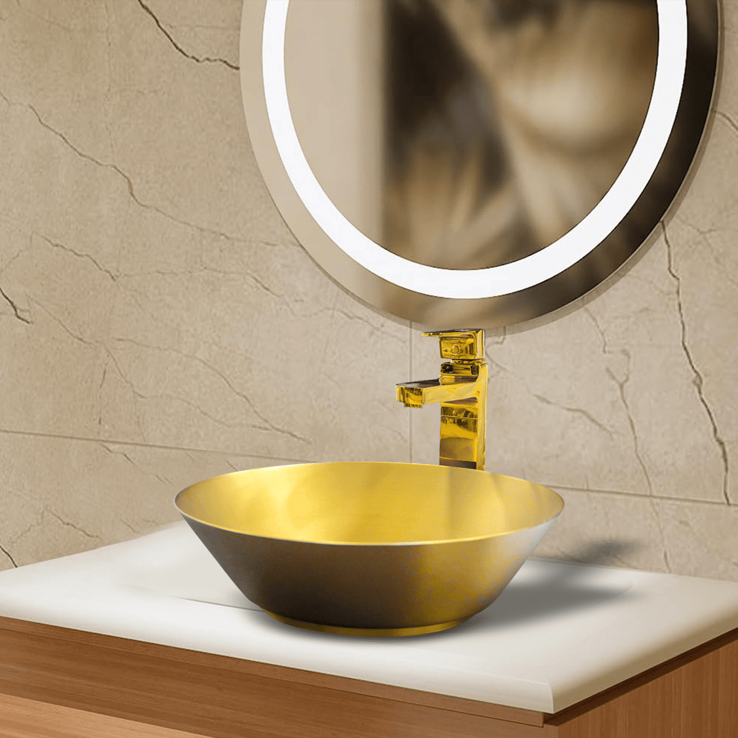 Milano Empire Gold Metallic Wash Basins | Luxury Bathroom Fixtures - D&B Bathware