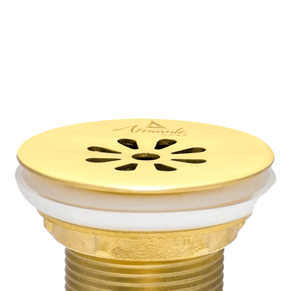 Premium Full Brass Wash Basin Drain Waste Coupling with Full Thread Design | Long-Lasting Grid Strainer for Efficient Drainage - D&B Bathware