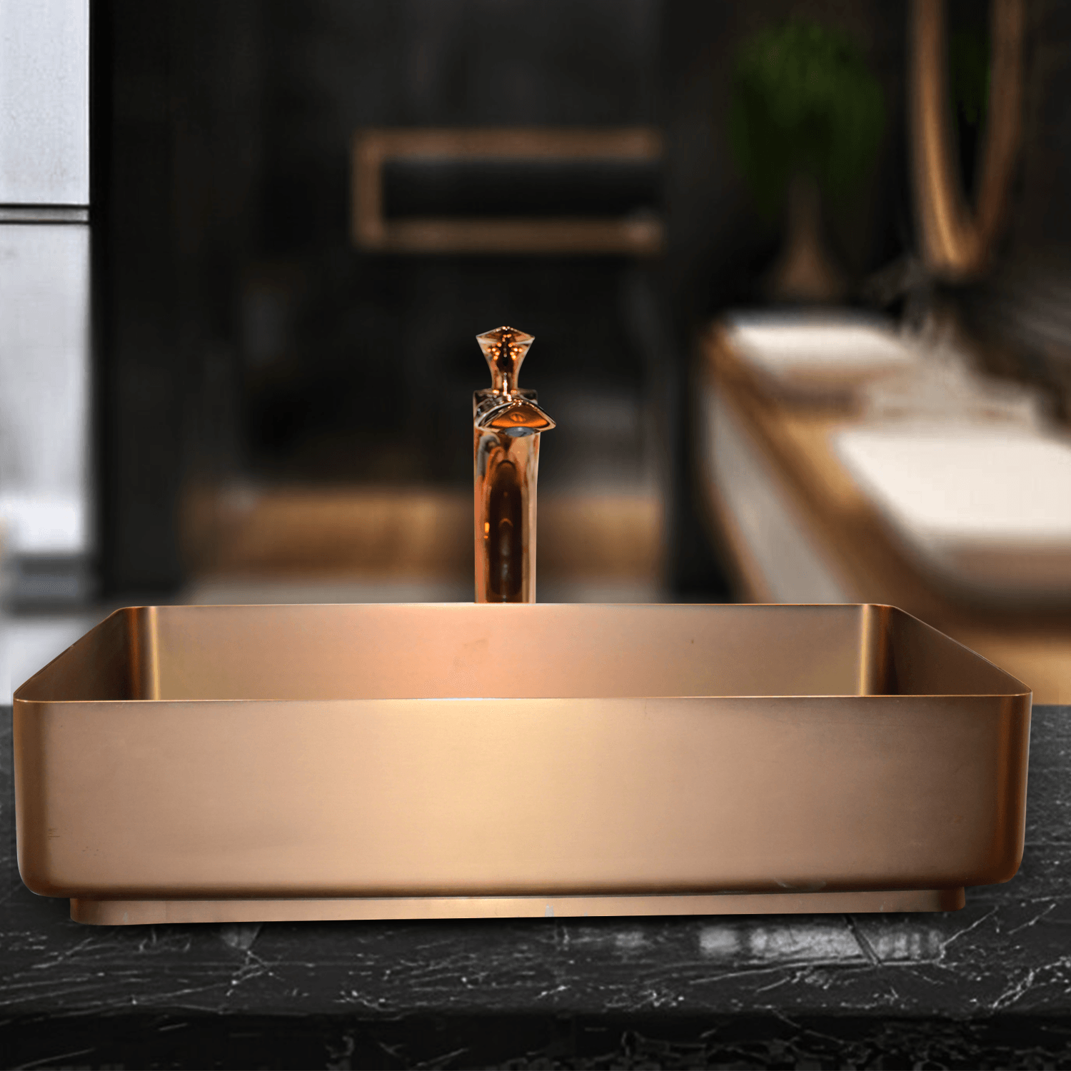 Plushy Rose Gold Metallic Wash Basins | Elegant Bathroom Design - D&B Bathware