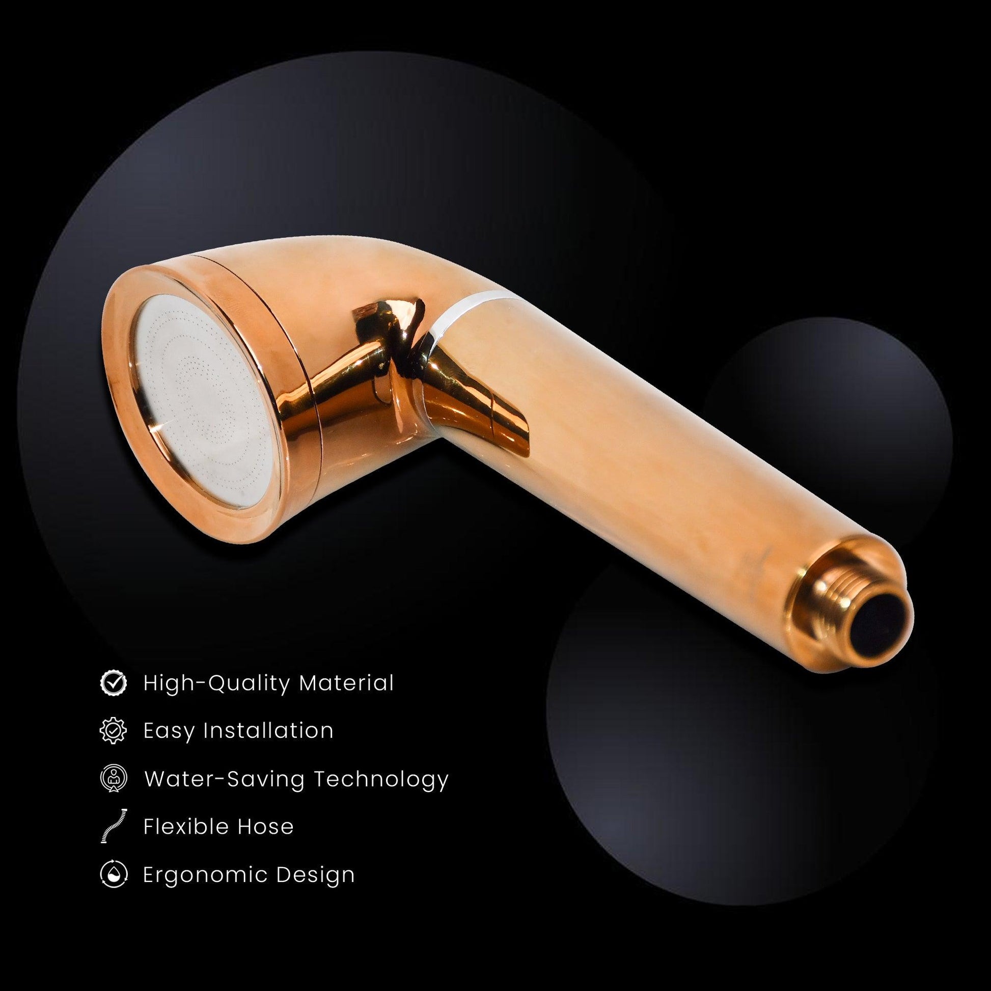 Round Hand Showers (Single Flow) (Plushy Rose Gold) - D&B Bathware