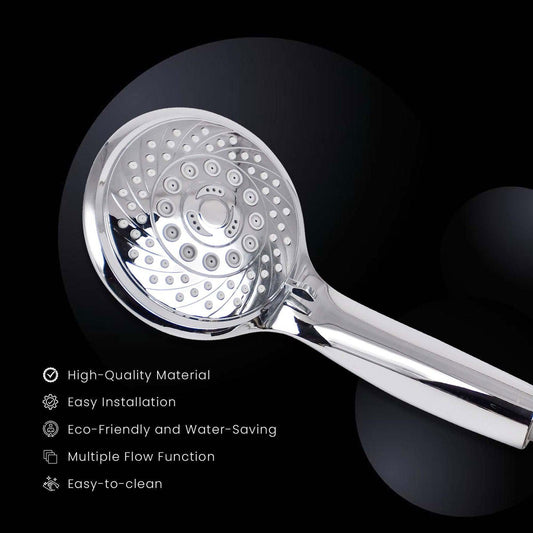 ABS Hand Shower with 1.5m SS Tube & Wall Hook - Silver High-Pressure Hand Shower Set - D&B Bathware