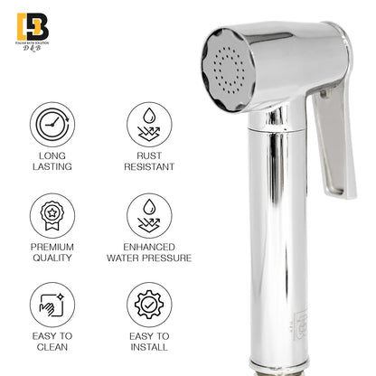 Amiga Full Brass Toilet Hygiene Spray Faucet – Premium Health Faucet for Bathroom-Silver Chrome