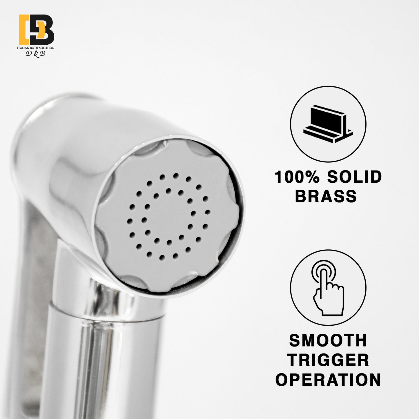 Amiga Full Brass Toilet Hygiene Spray Faucet – Premium Health Faucet for Bathroom-Silver Chrome