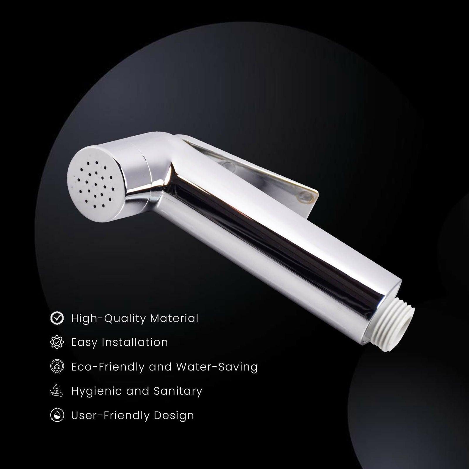 ABS Shine Chrome Toilet Spray Hygiene Faucet - Silver Health Faucet Gun for Toilet Hygiene - D&B Bathware