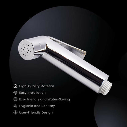 ABS Shine Chrome Toilet Spray Hygiene Faucet - Silver Health Faucet Gun for Toilet Hygiene - D&B Bathware