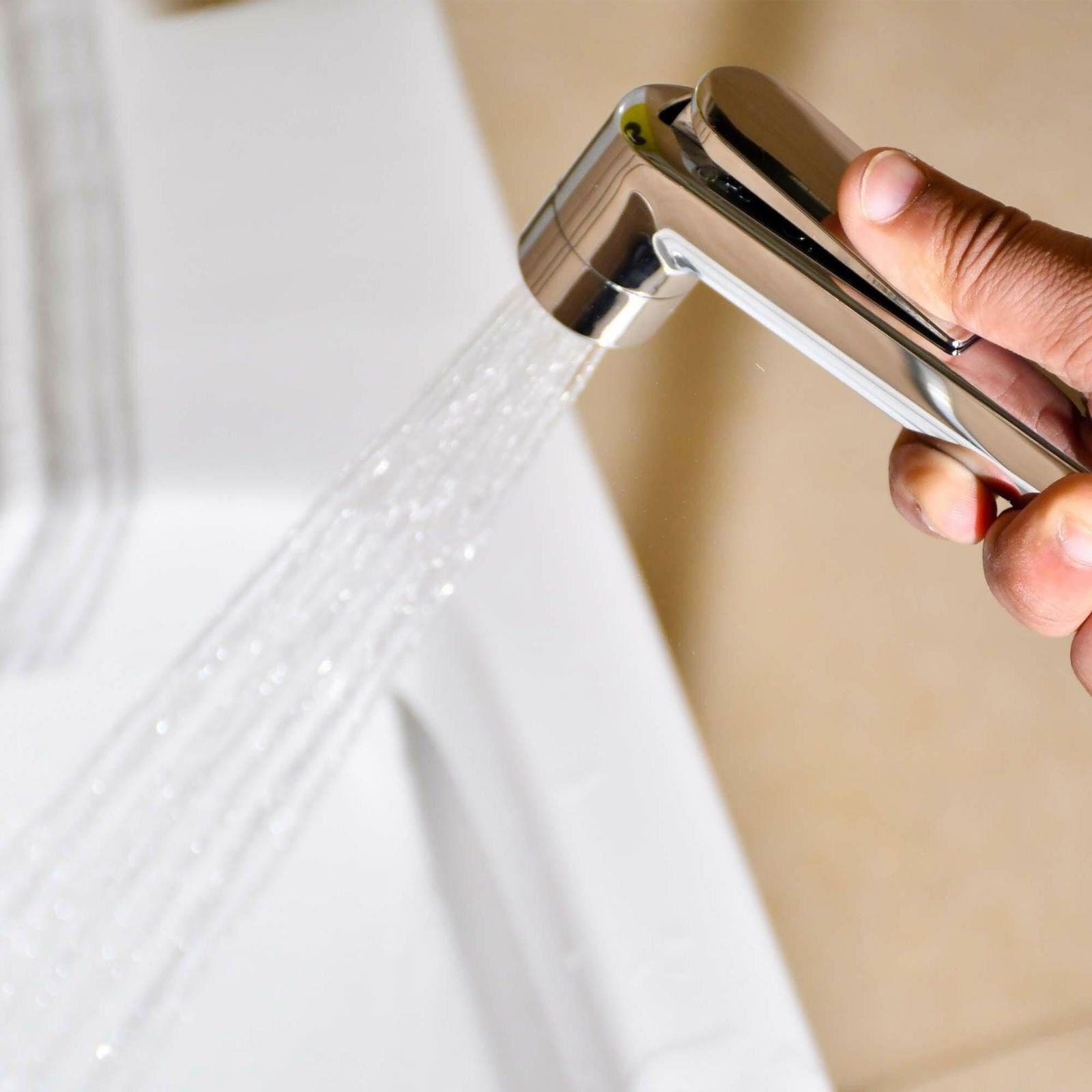 ABS Shine Chrome Toilet Spray Hygiene Faucet - Silver Health Faucet Gun for Toilet Hygiene - D&B Bathware