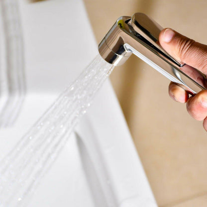 ABS Shine Chrome Toilet Spray Hygiene Faucet - Silver Health Faucet Gun for Toilet Hygiene - D&B Bathware