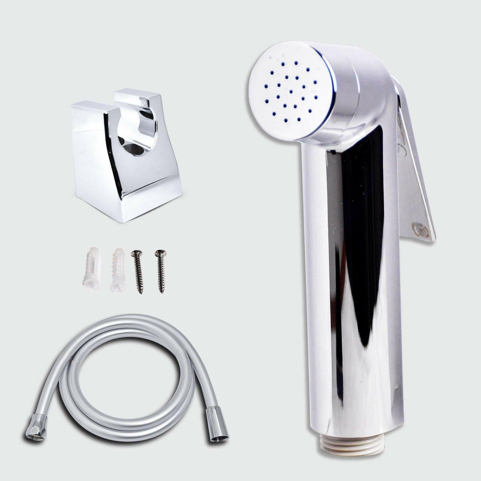 ABS Shine Chrome Toilet Spray Hygiene Faucet - Silver Health Faucet Gun for Toilet Hygiene - D&B Bathware