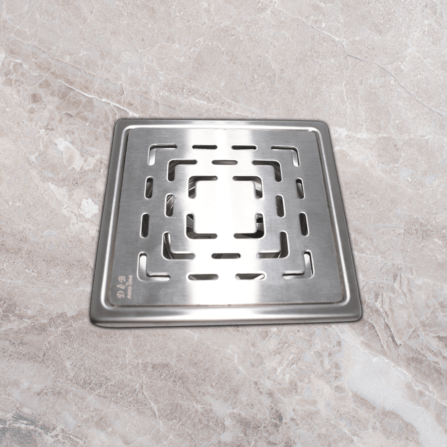 D&B BATHWARE Stainless Steel Shower Drain Channel | Vertical System with Cockroach Trap | Ultimate Floor Solution Center Hole | Anti Foul Auto Close Function | Silver Matt (Aqua, 6" * 6" Inches) - D&B Bathware