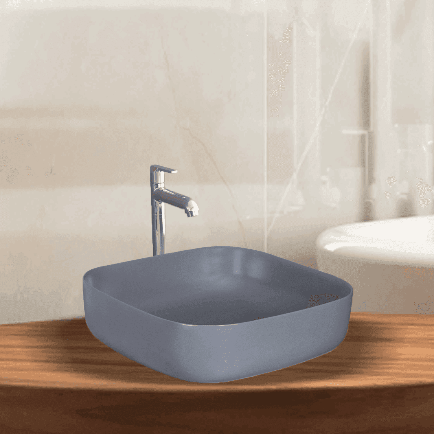 Archis Grey Matt Table Top Basin - Stylish Grey Matt Counter Top Wash Basin - D&B Bathware