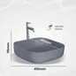 Archis Grey Matt Table Top Basin - Stylish Grey Matt Counter Top Wash Basin - D&B Bathware