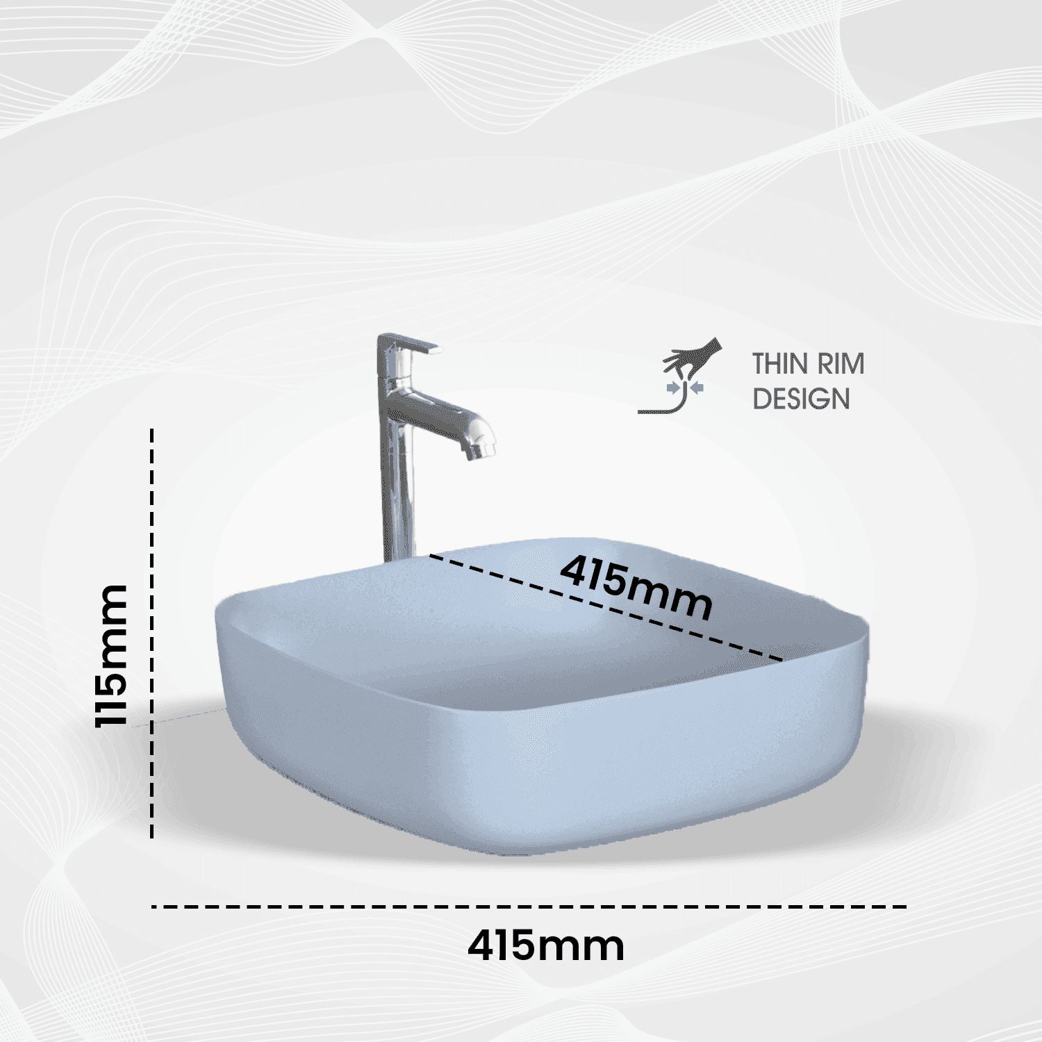 Archis Ocean Matt Table Top Basin - Elegant Ocean Matt Counter Top Wash Basin - D&B Bathware