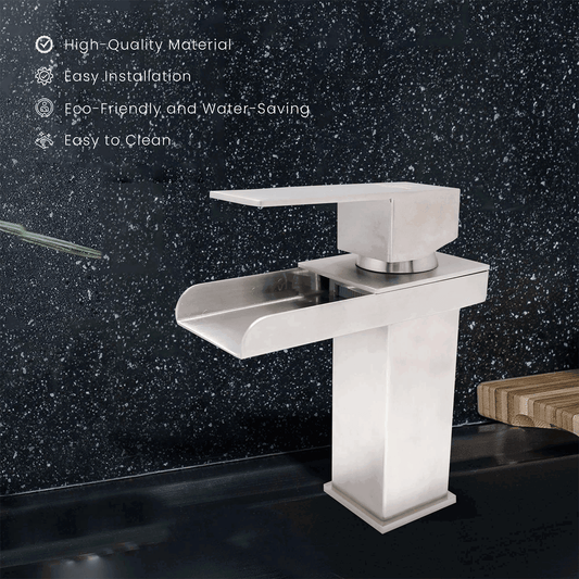 Artistic Designer Single Lever Basin Mixer Tap SUS 304 Matt Finish Faucet Ideal for Kitchen & Bathroom | Hole Diameter 60 mm | Open Hole Faucet (Short Boy) - D&B Bathware