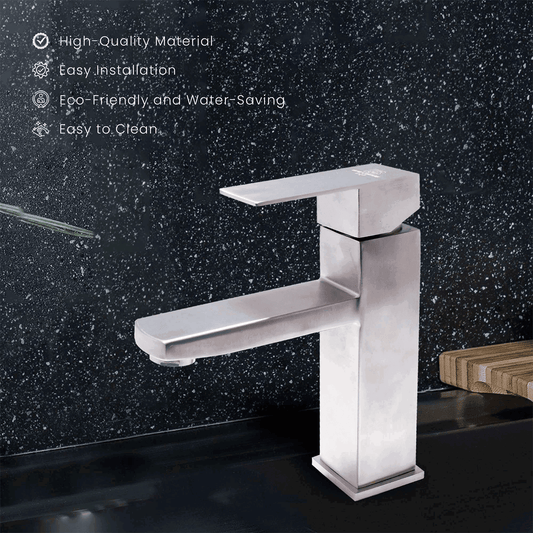 Artistic Designer Single Lever Basin Mixer Tap SUS 304 Matt Finish Faucet Ideal for Kitchen & Bathroom (Tall Boy) - D&B Bathware