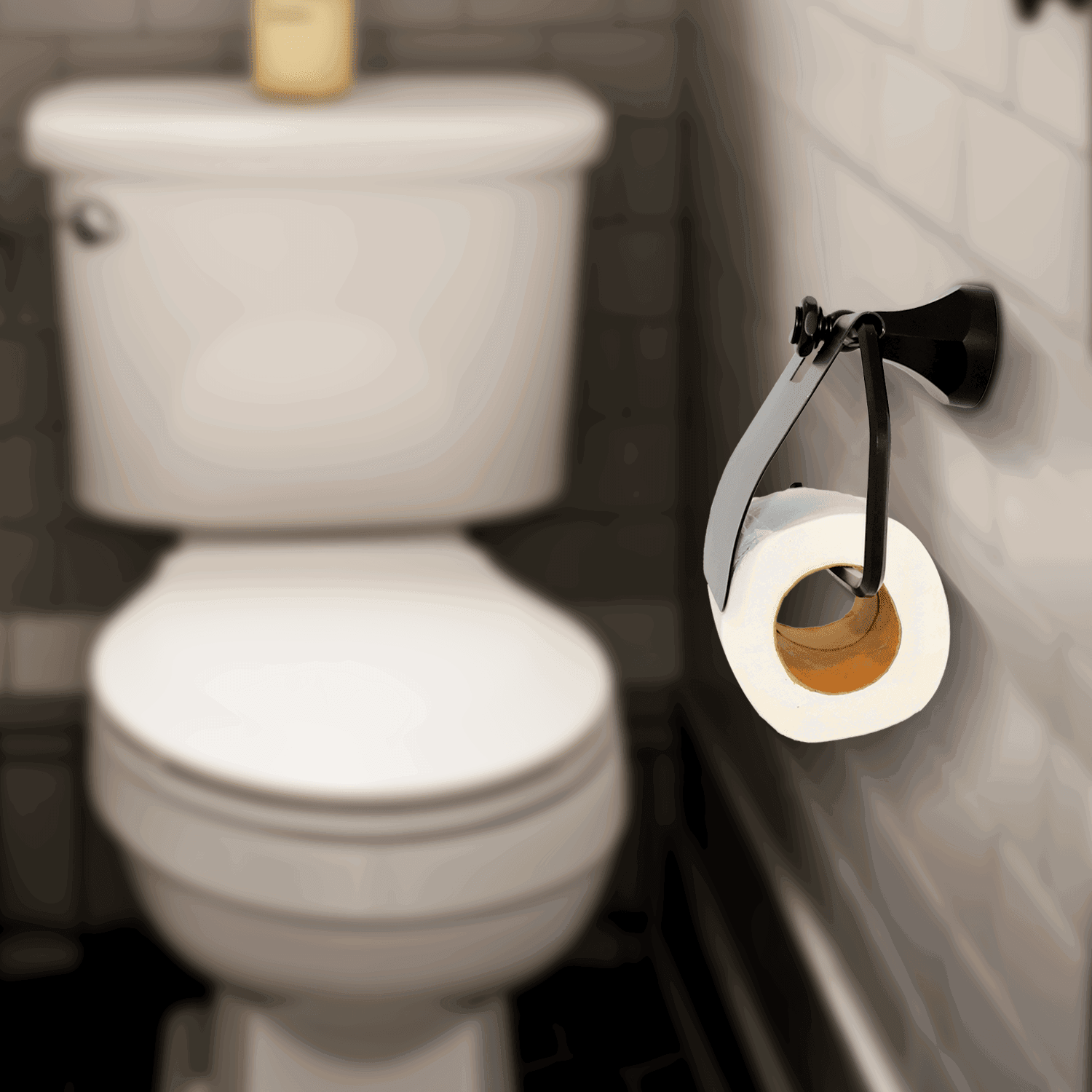 Black Toilet Paper Holder - FLORIS Series | Modern, Durable & Stylish - D&B Bathware