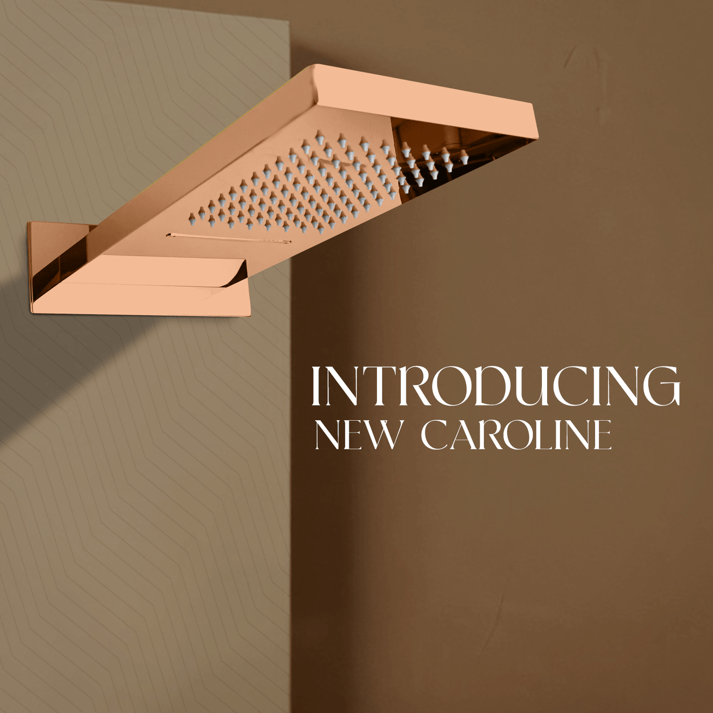 New Caroline Plushy Rose Gold Wall-Mounted Shower System – Rainfall & Waterfall Modes - D&B Bathware