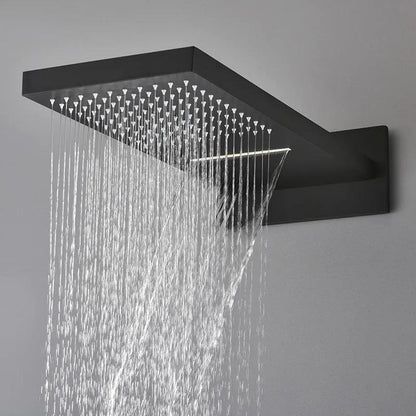 New Caroline Silver Chrome Wall-Mounted Shower System – Rainfall & Waterfall Modes - D&B Bathware