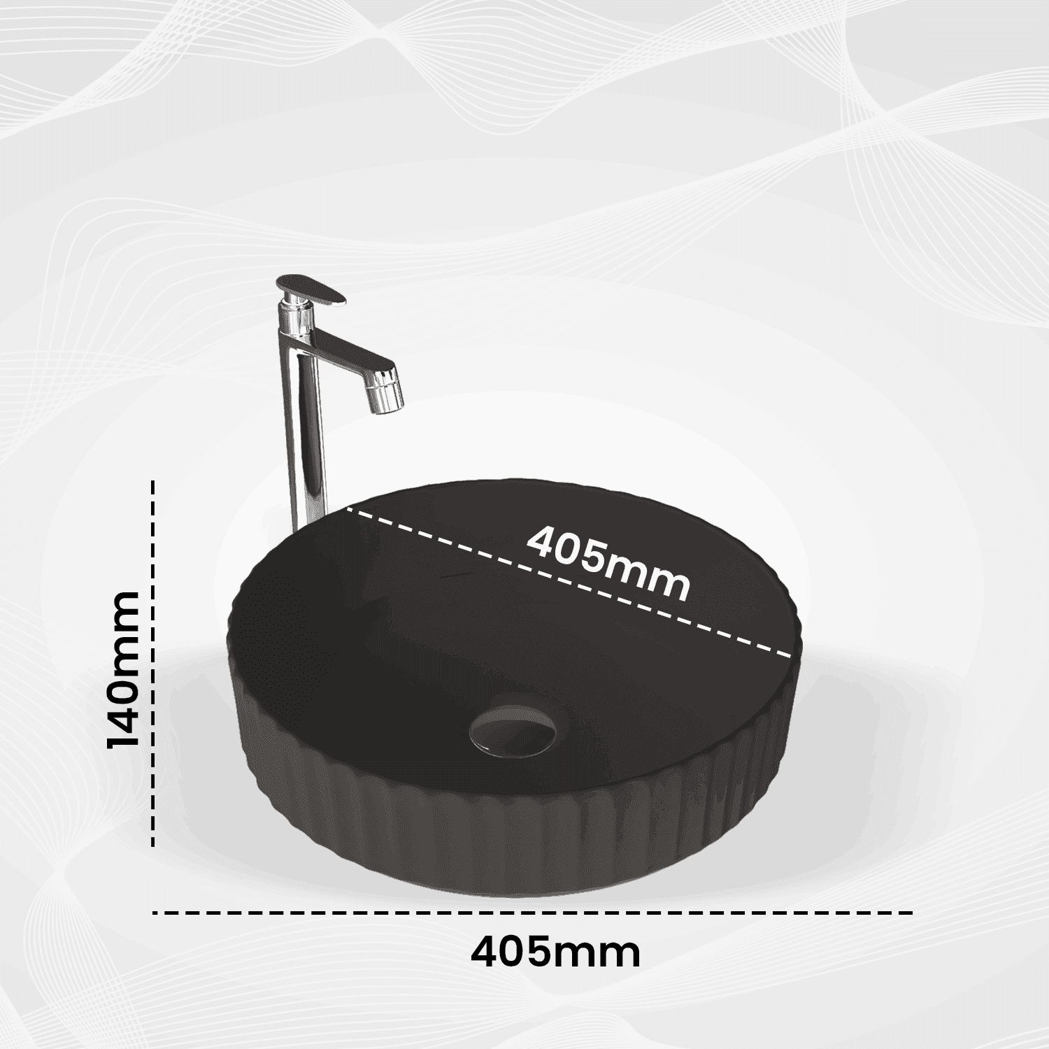 Daisy Black Matt Table Top Basin | Elegant Design for Modern Bathrooms - D&B Bathware