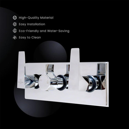 ENIGMA Brass Hybrid Wall Mixer: Upper Part Hot & Cold Tap Diverter for Bathroom - D&B Bathware