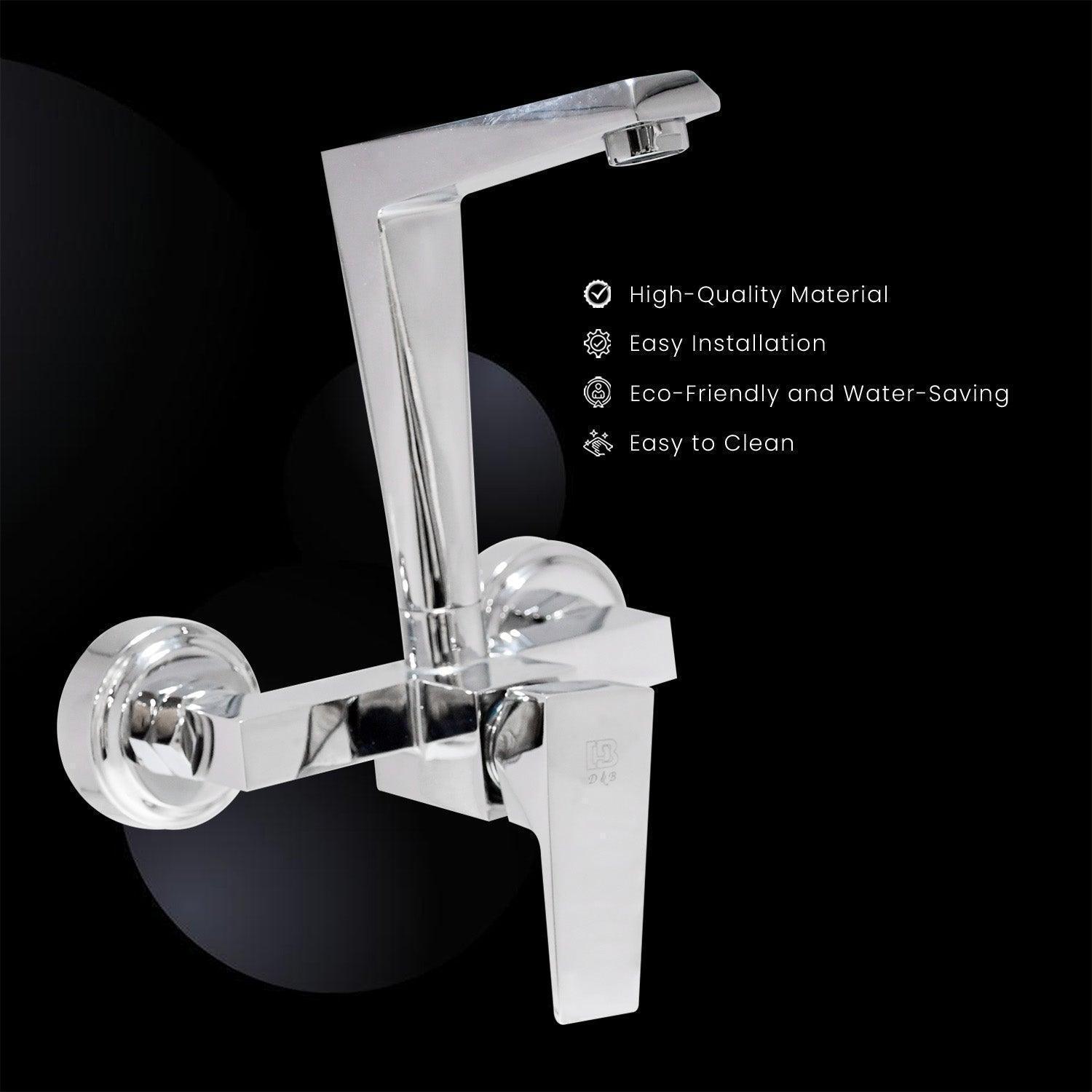 ENIGMA Brass Kitchen Sink Mixer Single Lever Wall Mounted Brass Spout Complete - D&B Bathware