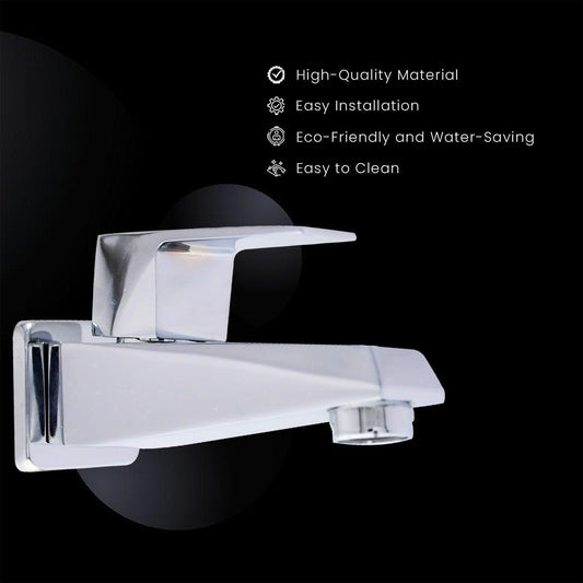 ENIGMA Brass Long Body Bib Tap – Chrome Finish for Bathroom & Kitchen Sink/Basin - D&B Bathware