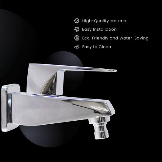 ENIGMA Brass Washing Machine Tap Chrome Finish Bib Cock, High Flow With Flange - D&B Bathware