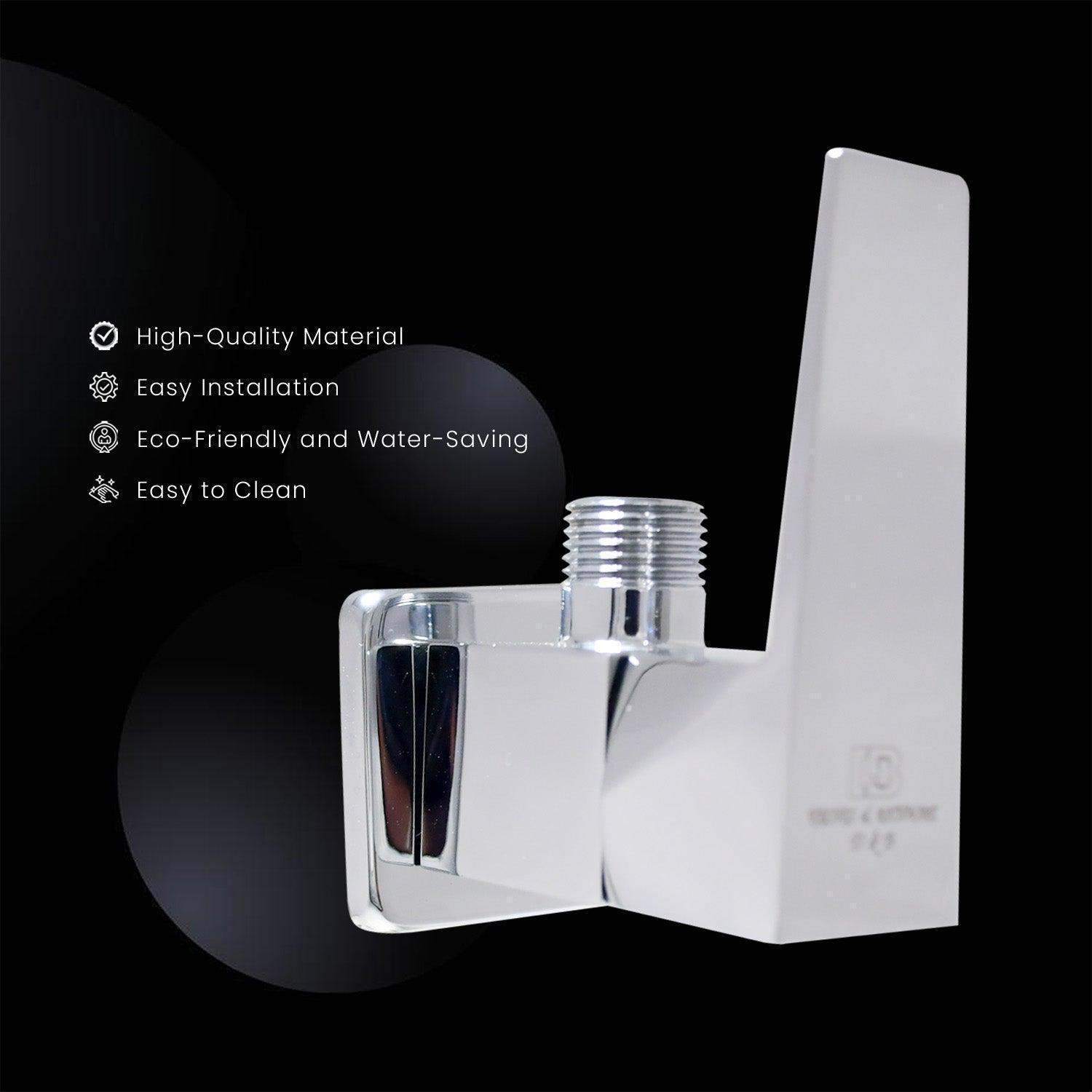 ENIGMA Full Brass Angle Valve Tap with Brass Flange – Durable Tap, Angle cock - D&B Bathware
