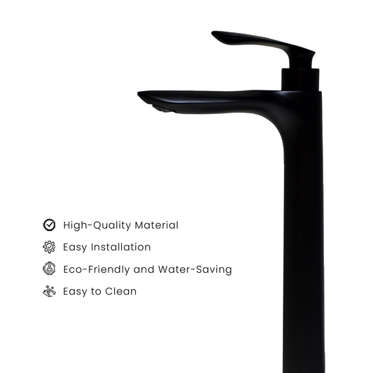 Nautica Extended Tall Pillar Tap - Black | Stylish & Durable Bathroom Faucet