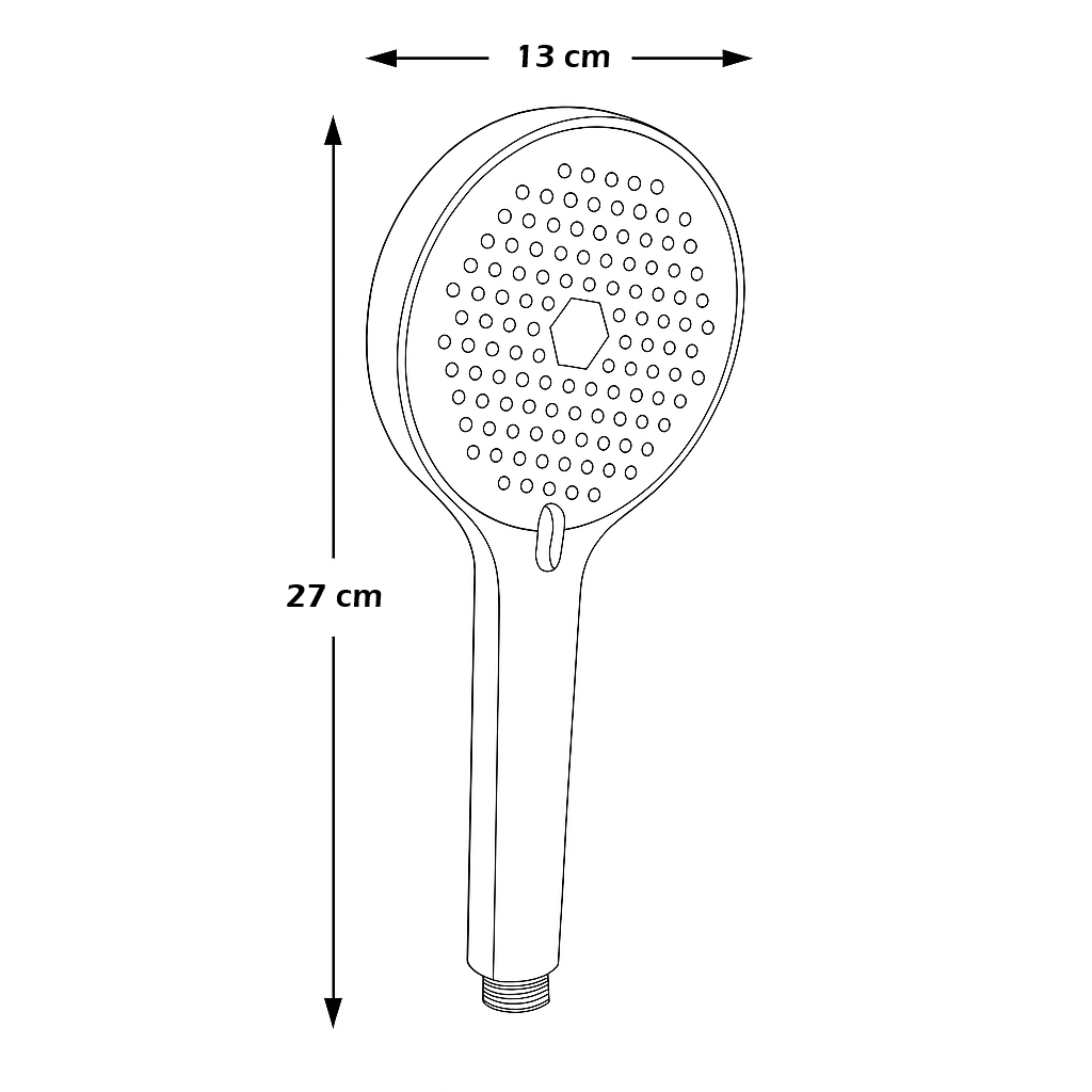 Fiona Brushed Gold Handheld Shower with 1.5 Meter PVC Hose & Holder –3 Spray Settings