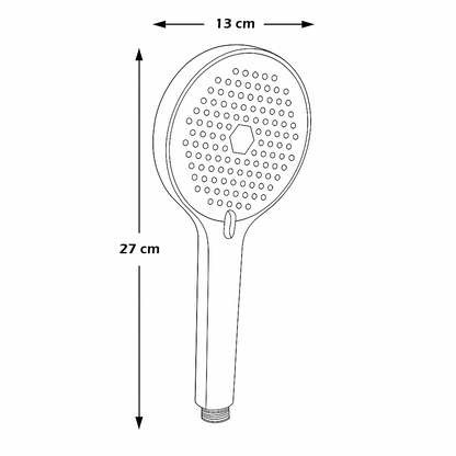 Fiona Brushed Gold Handheld Shower with 1.5 Meter PVC Hose & Holder –3 Spray Settings