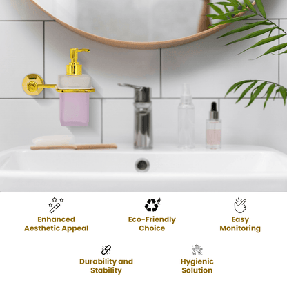 Glass Liquid Soap Dispenser Gold Series Floris – Luxury & Elegance - D&B Bathware