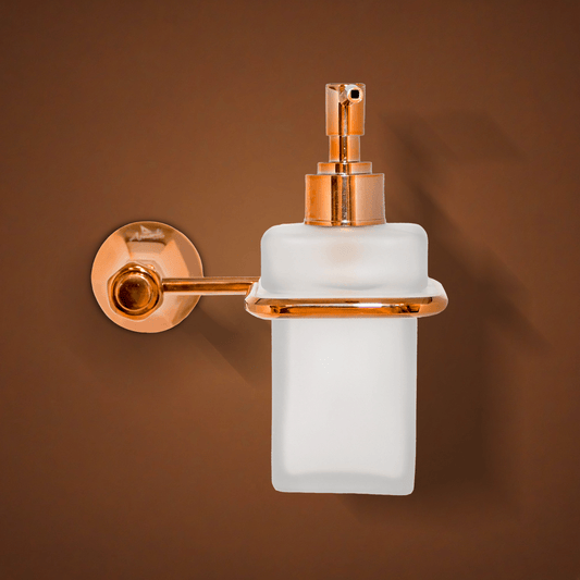 Glass Liquid Soap Dispenser Rose Gold Series Floris – Elegant & Stylish - D&B Bathware